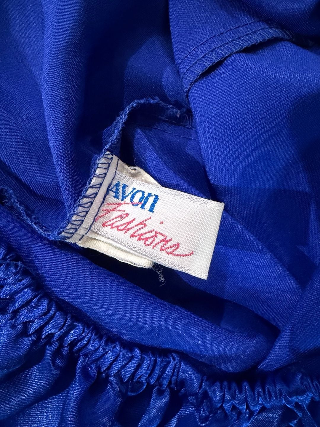 Vintage Avon Fashions Blue Satin Camisole and Shorts Lingerie Pajama Set 2