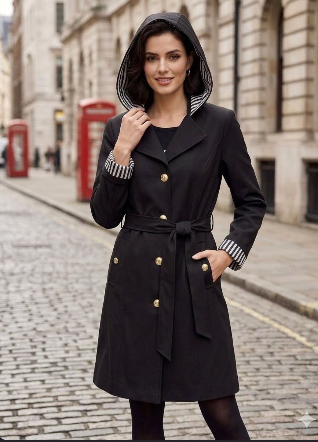 Dennis by Dennis Basso Water Resistant Belted Trench Coat with Hood 2