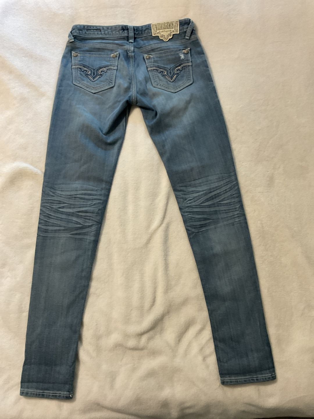 ReRock for Express Los Angeles Distressed Skinny Stretch Denim Jeans 9