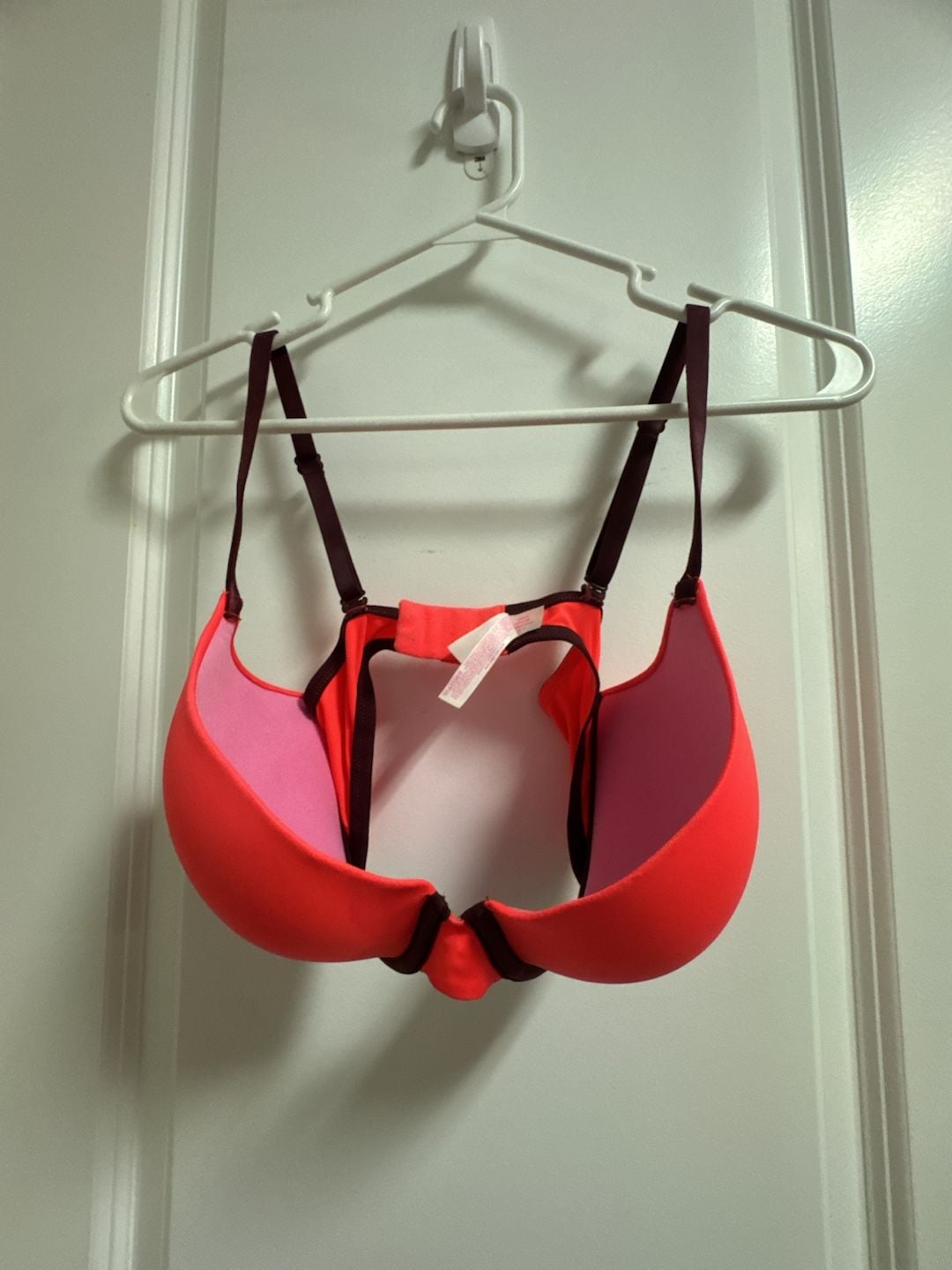 Victoria's Secret PINK Push-Up Bra Size 34D Red and Maroon 3