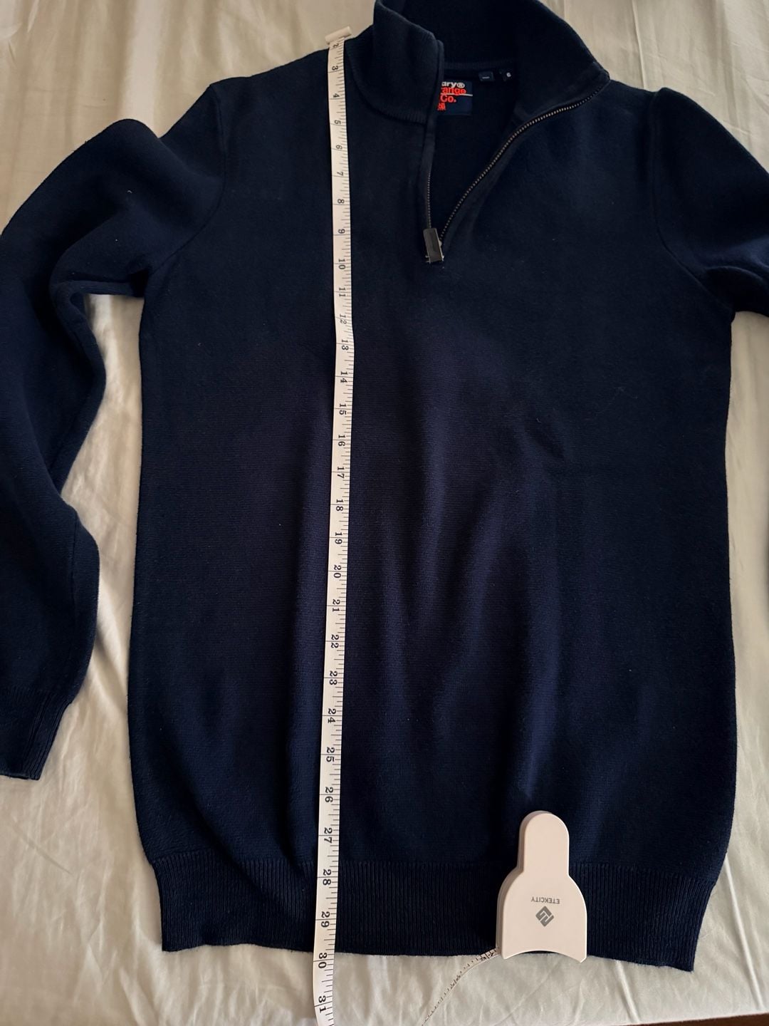 Superdry Orange Label Cotton Quarter-Zip Sweater Navy Blue 5