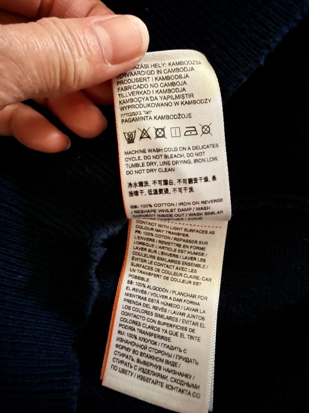 Superdry Orange Label Cotton Quarter-Zip Sweater Navy Blue 7