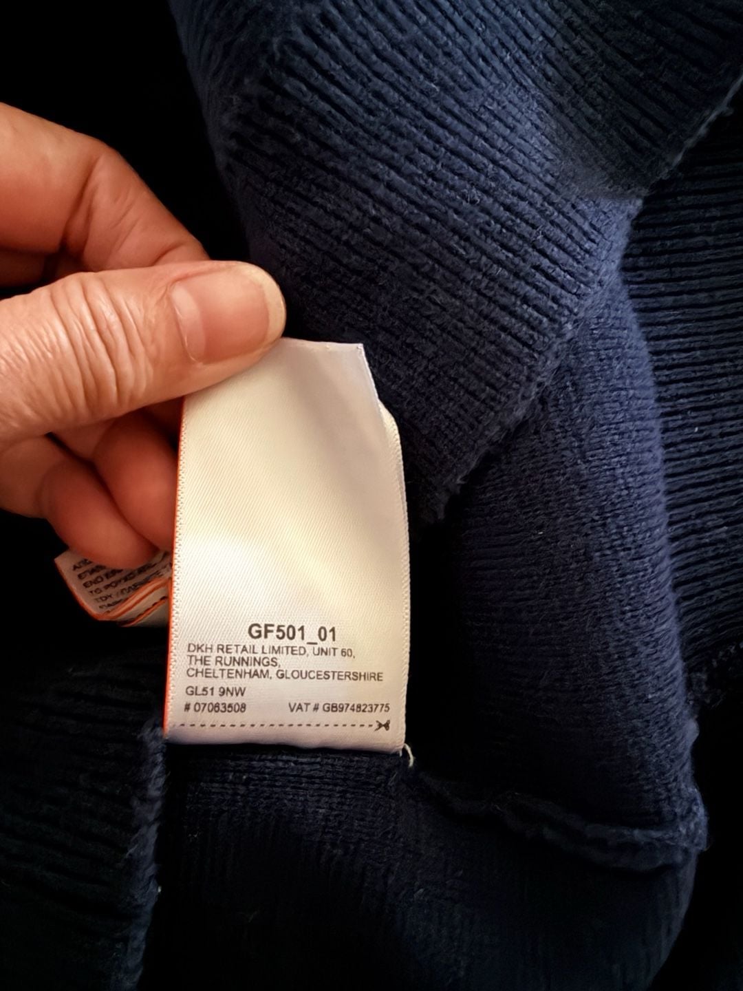 Superdry Orange Label Cotton Quarter-Zip Sweater Navy Blue 9