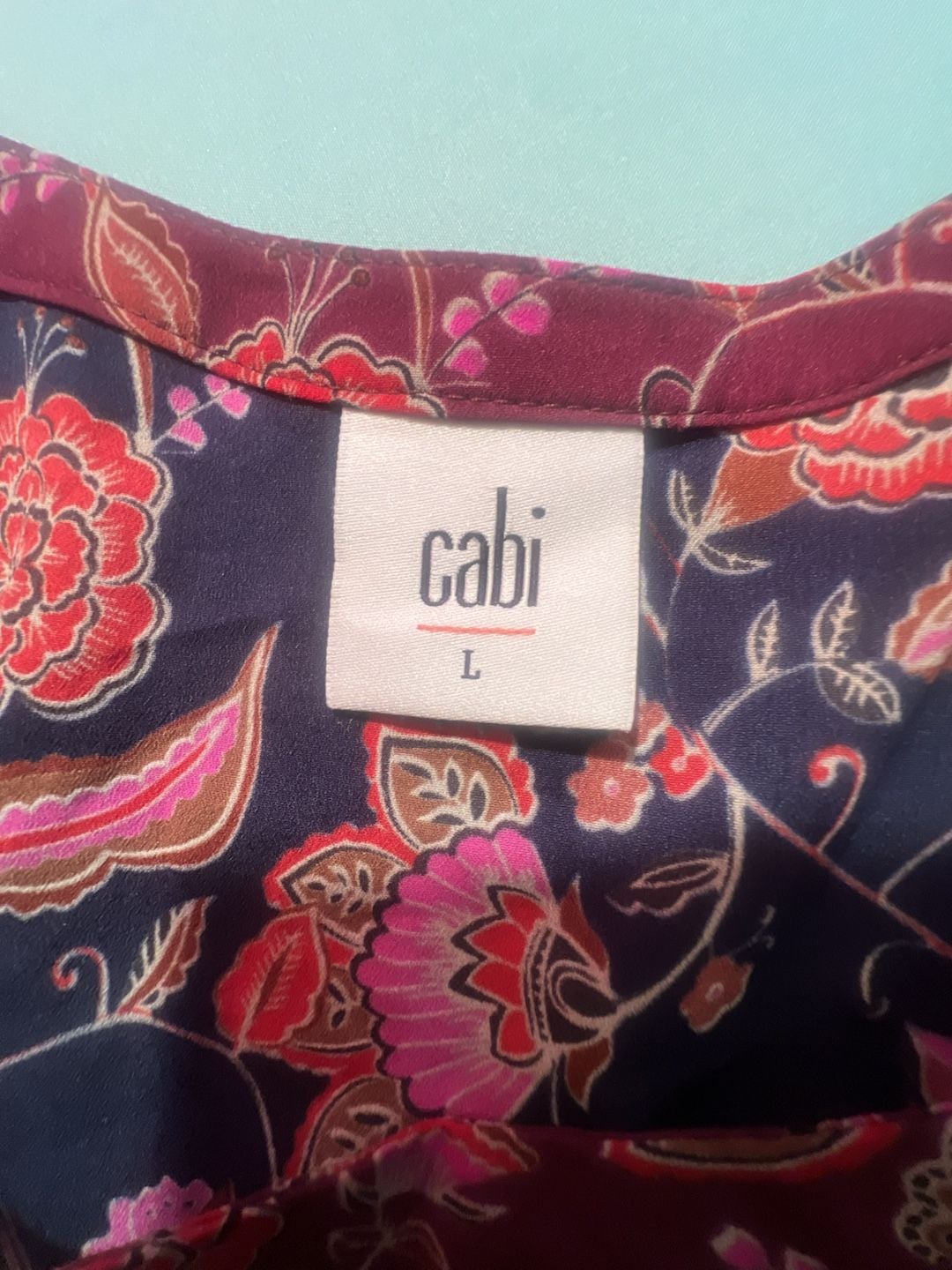 Cabi Floral Print Long Sleeve Blouse Size L 1