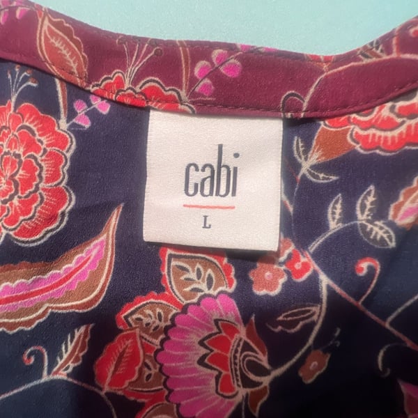 Cabi Floral Print Long Sleeve Blouse Size L