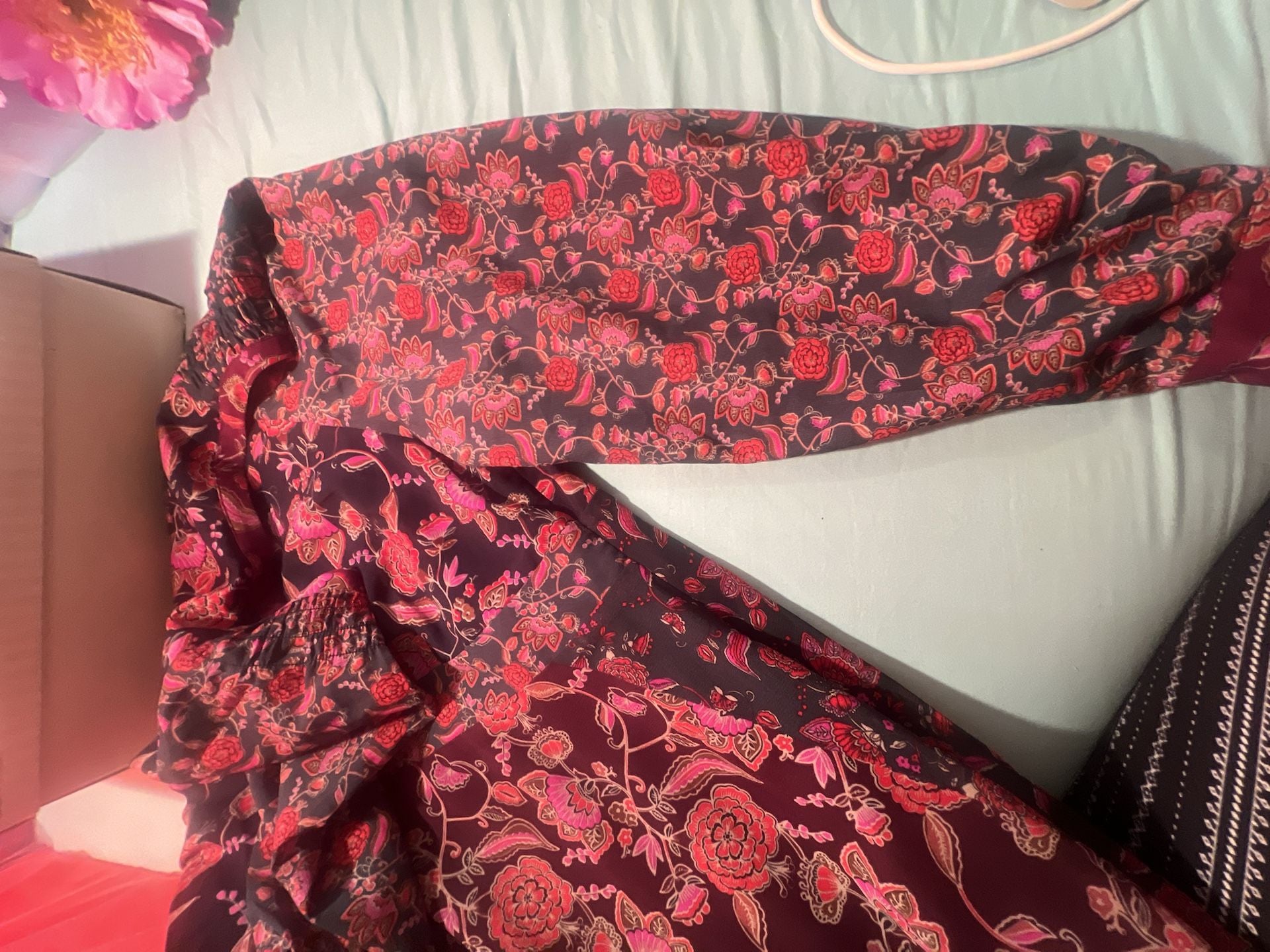 Cabi Floral Print Long Sleeve Blouse Size L 2