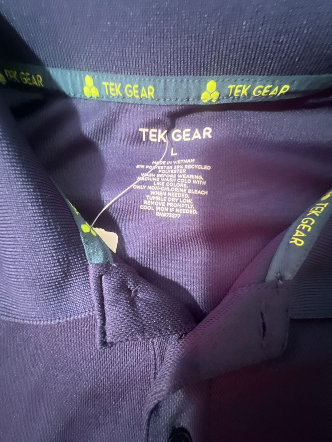 Tek Gear Men's Performance Polo Shirt Navy Blue Size Large 2