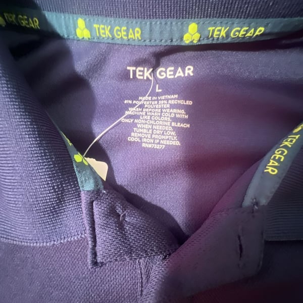 Tek Gear Men's Performance Polo Shirt Navy Blue Size Large