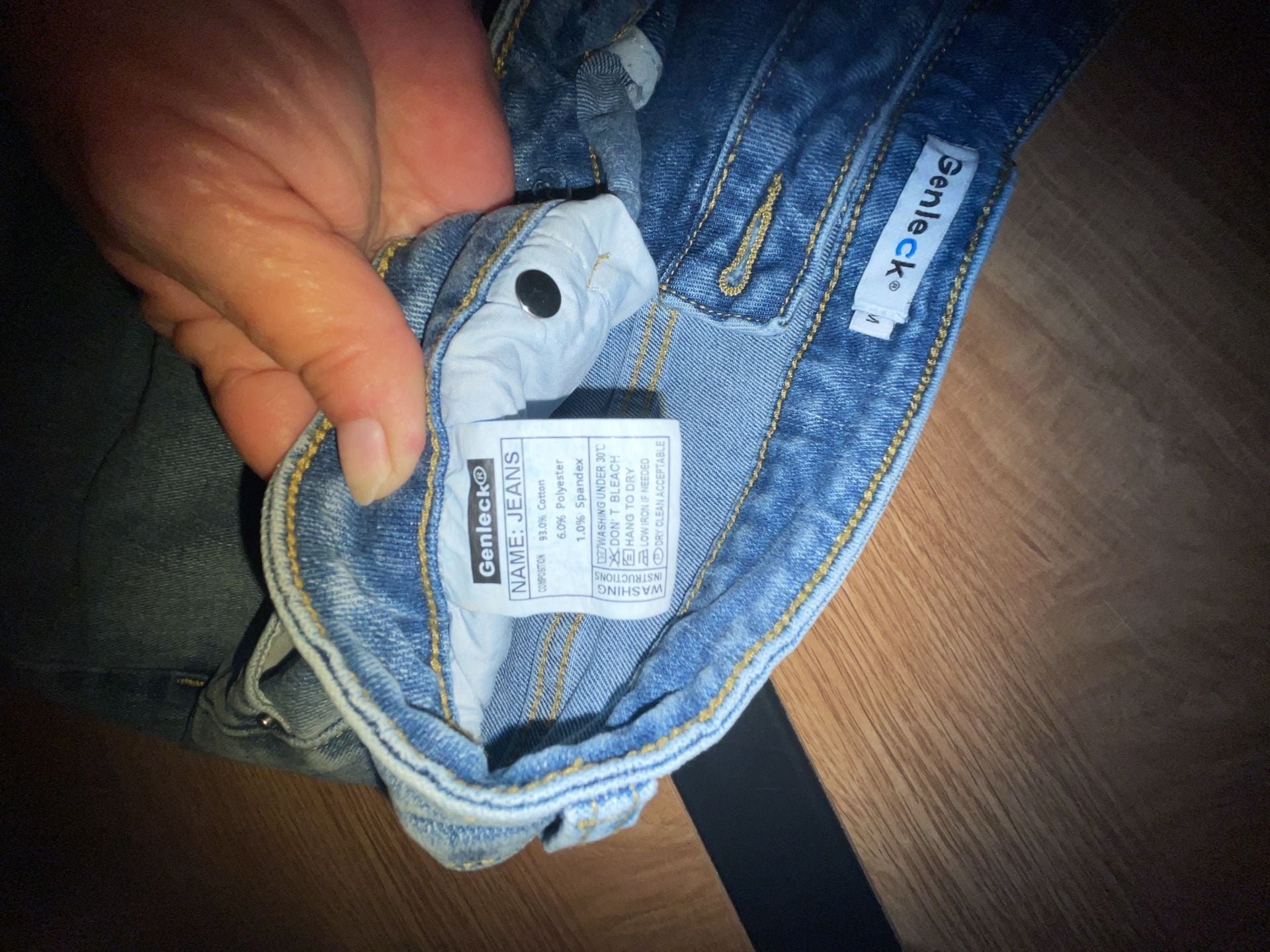 Genleck Medium Wash Distressed Denim Shorts 5