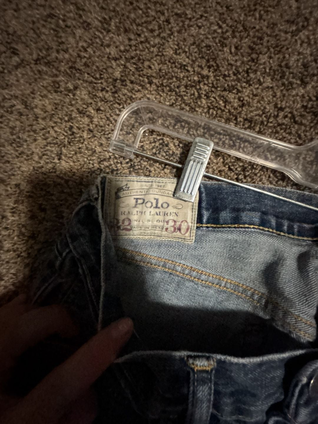Polo Ralph Lauren Authentic Dungarees Straight Leg Jeans slight rip in rear end 2