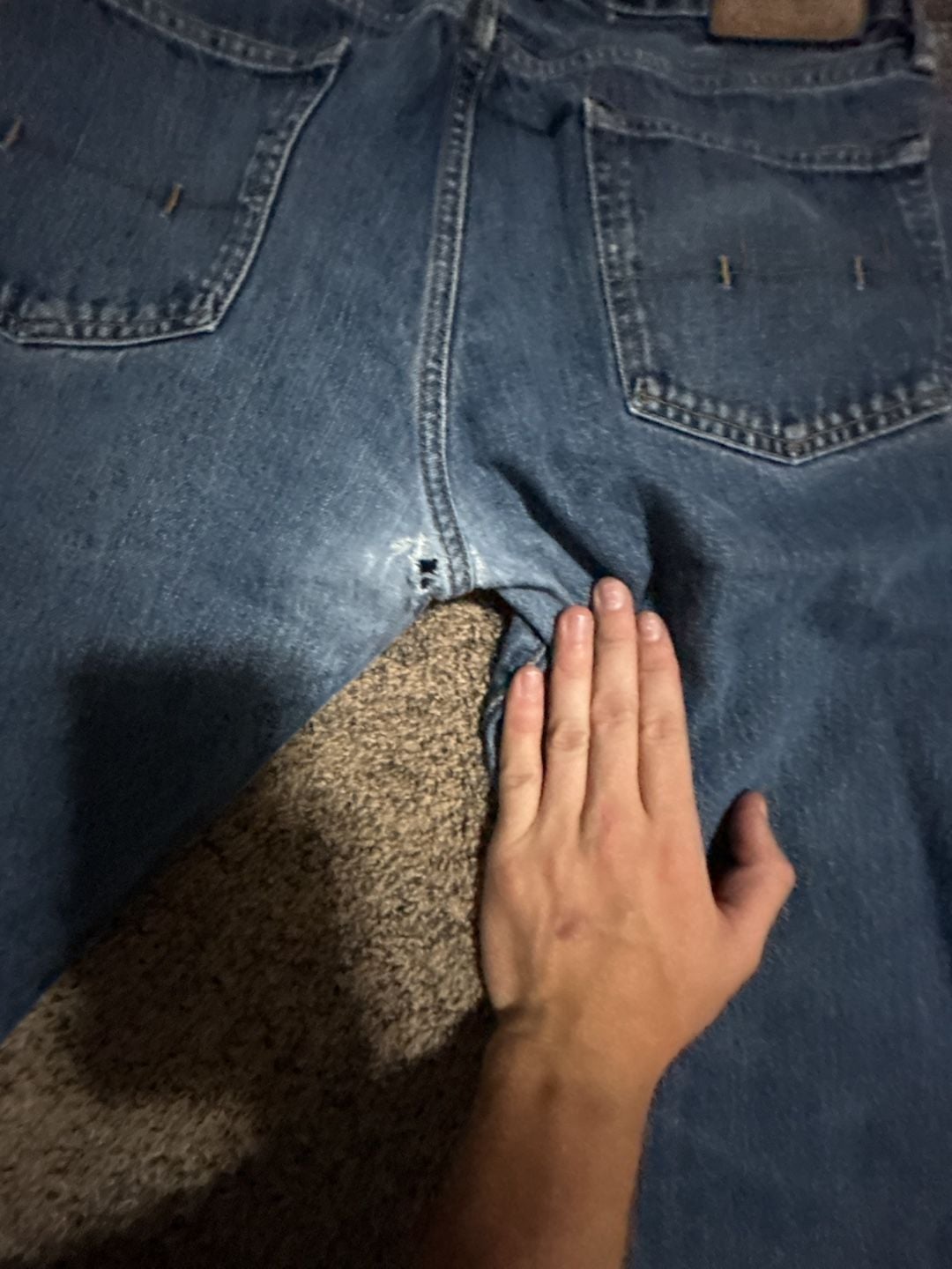 Polo Ralph Lauren Authentic Dungarees Straight Leg Jeans slight rip in rear end 4