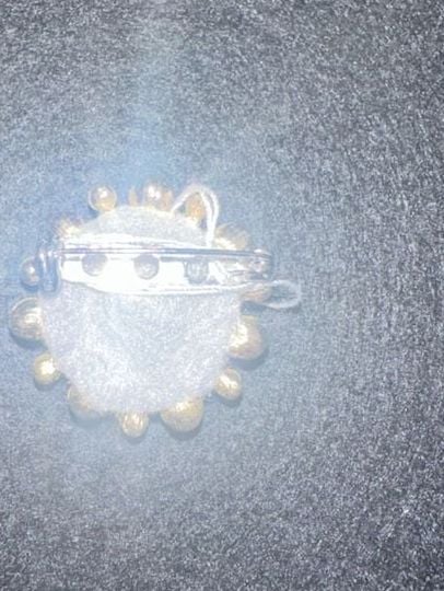 Vintage Star Burst Brooch - Gold Tone Faux Pearl Crystal Rhinestones - MCM 4