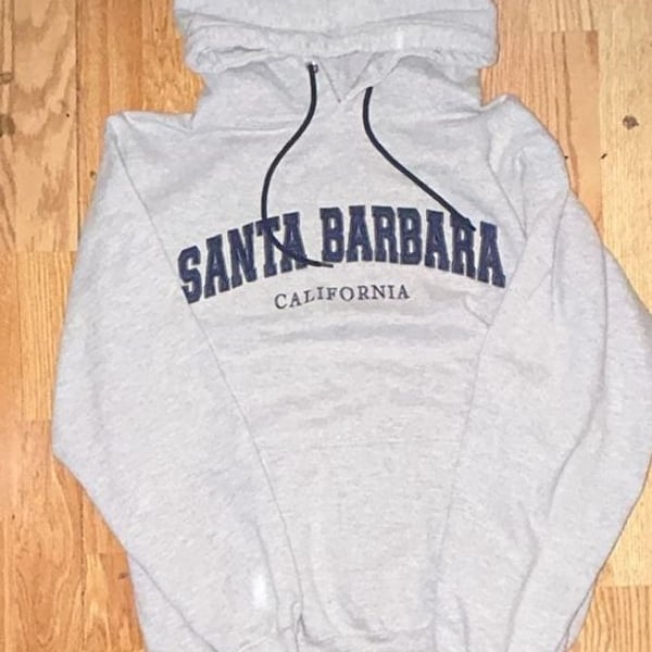 Ocean Beach Sportswear Santa Barbara California Gray Hoodie