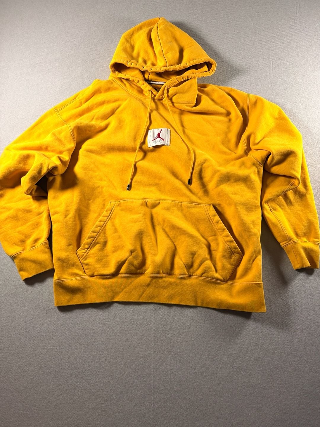 Nike Jordan Flight Fleece Washed Pullover Hoodie Yellow Ochre 2
