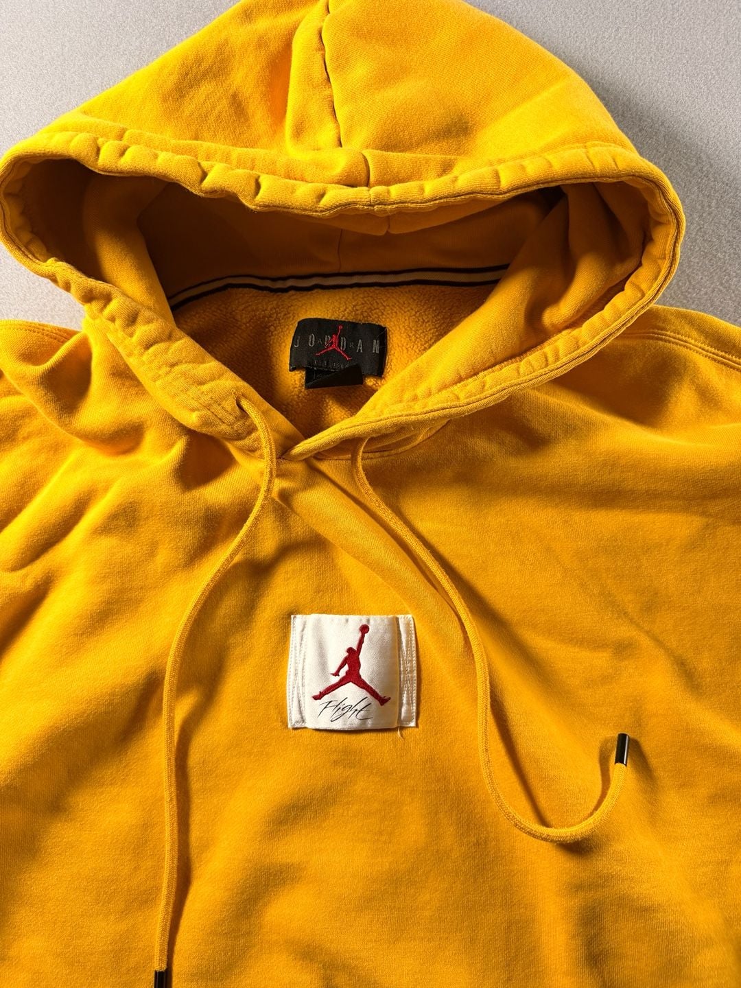 Nike Jordan Flight Fleece Washed Pullover Hoodie Yellow Ochre 4