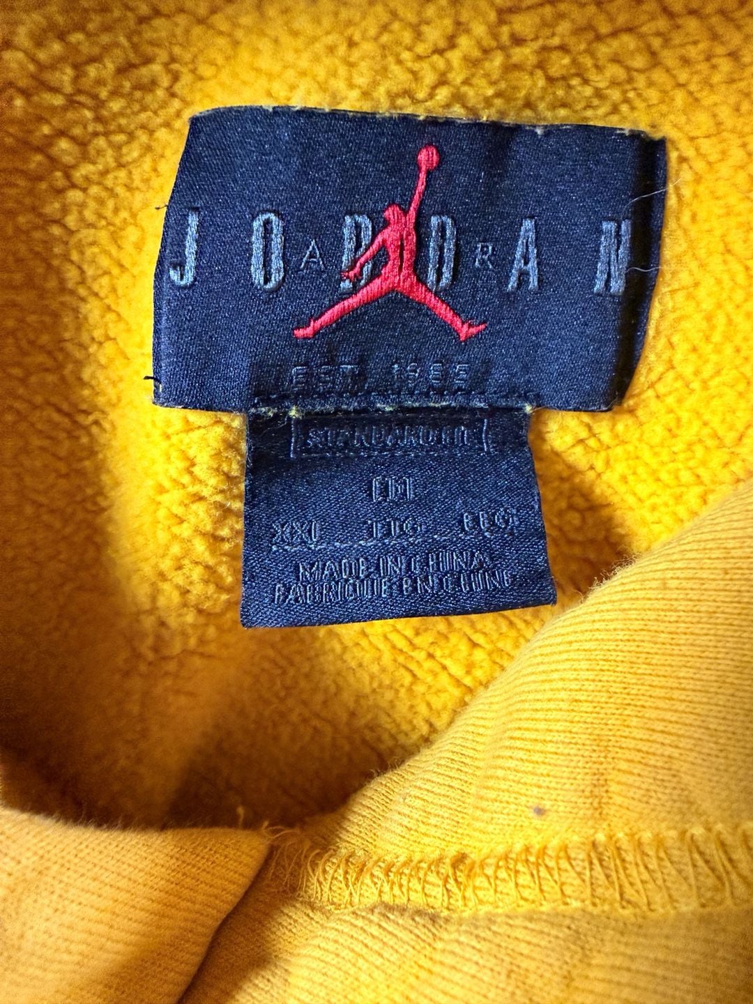 Nike Jordan Flight Fleece Washed Pullover Hoodie Yellow Ochre 5