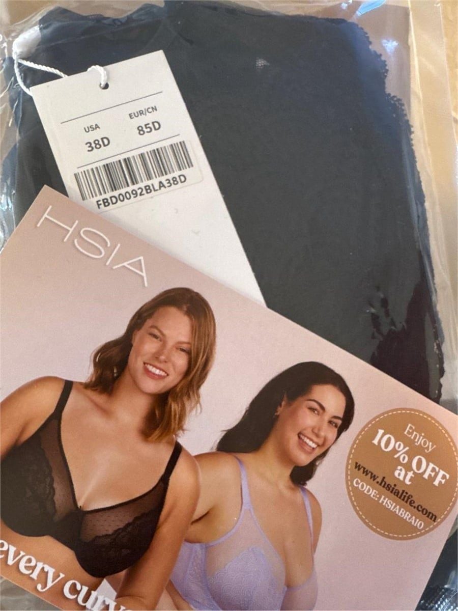 HSIA Enchante Full Coverage Unlined Lace 38D Underwire Bra 4
