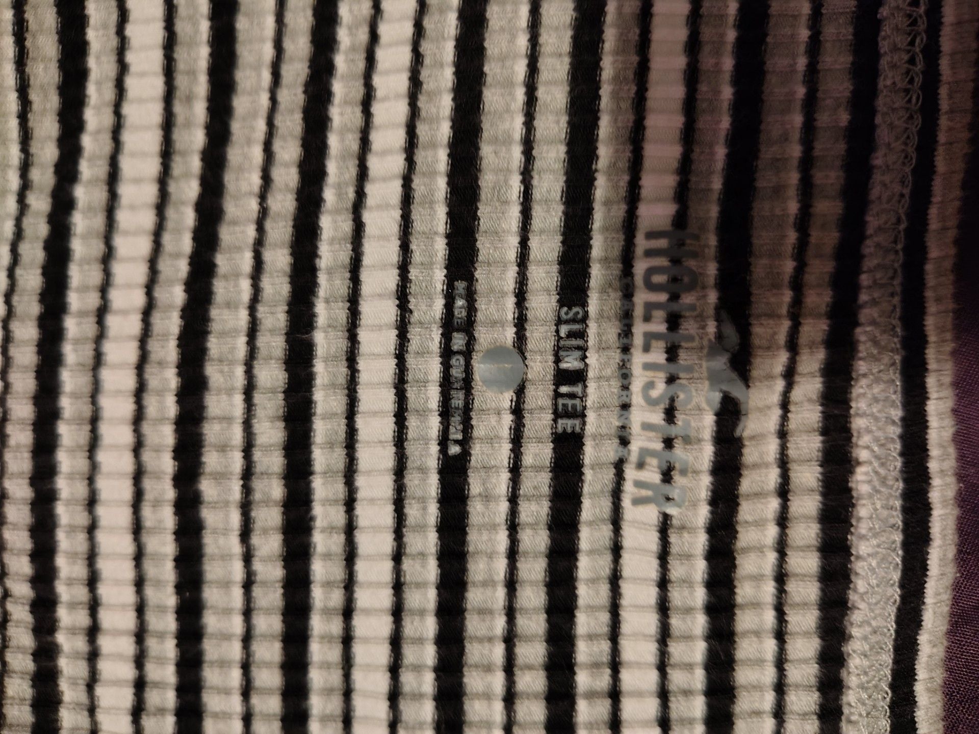 Hollister Slim Tee Off-the-Shoulder Ribbed Striped Long Sleeve Top 1