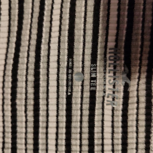 Hollister Slim Tee Off-the-Shoulder Ribbed Striped Long Sleeve Top
