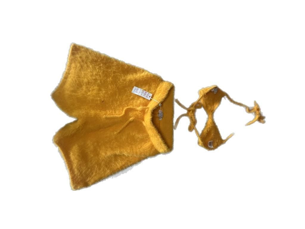 Frankies Bikinis Fuzzy Bikini Top and Rebel Fuzzy Shorts Set in Sunshine 7