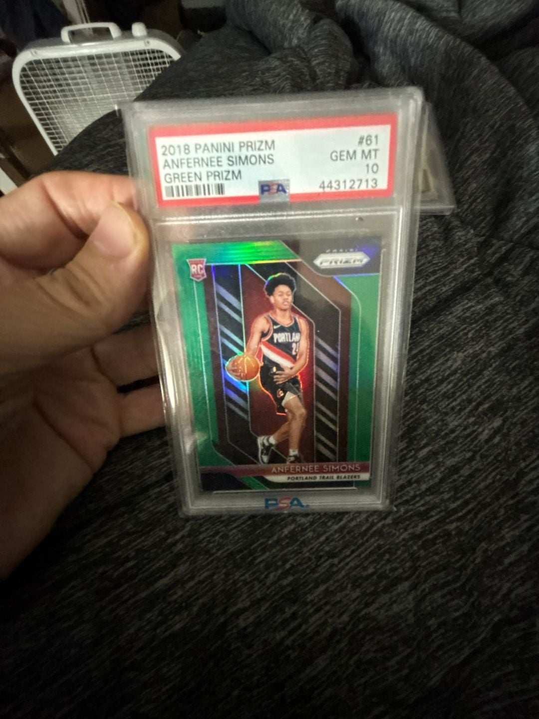 2018 Panini Prizm Anfernee Simons #61 Green Prizm Rookie Card PSA 10 GEM MT 1