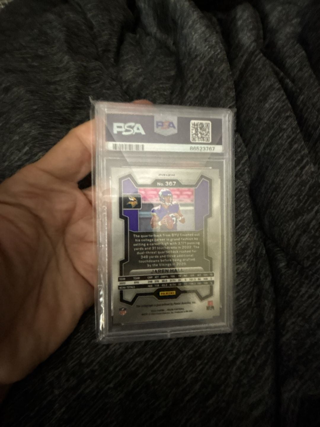 2023 Panini Prizm Jaren Hall Rookie Autograph #367 PSA 9 Mint 2