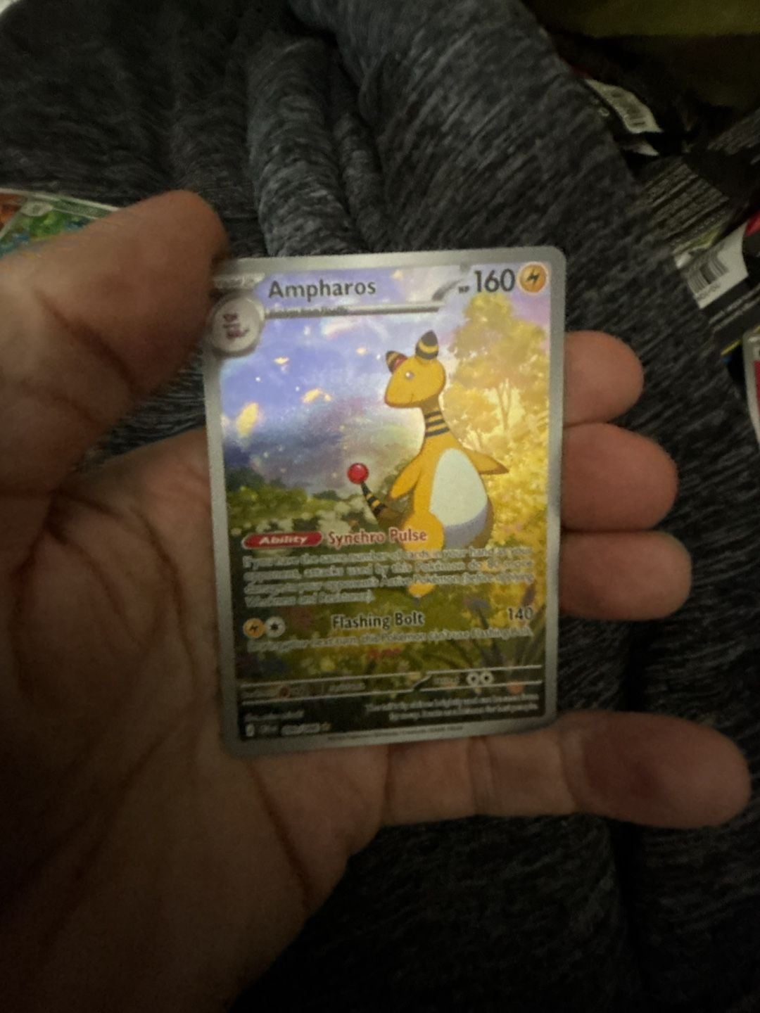 Pokemon Chaos Rising Ampharos 090/086 Illustration Rare Holo Trading Card 1