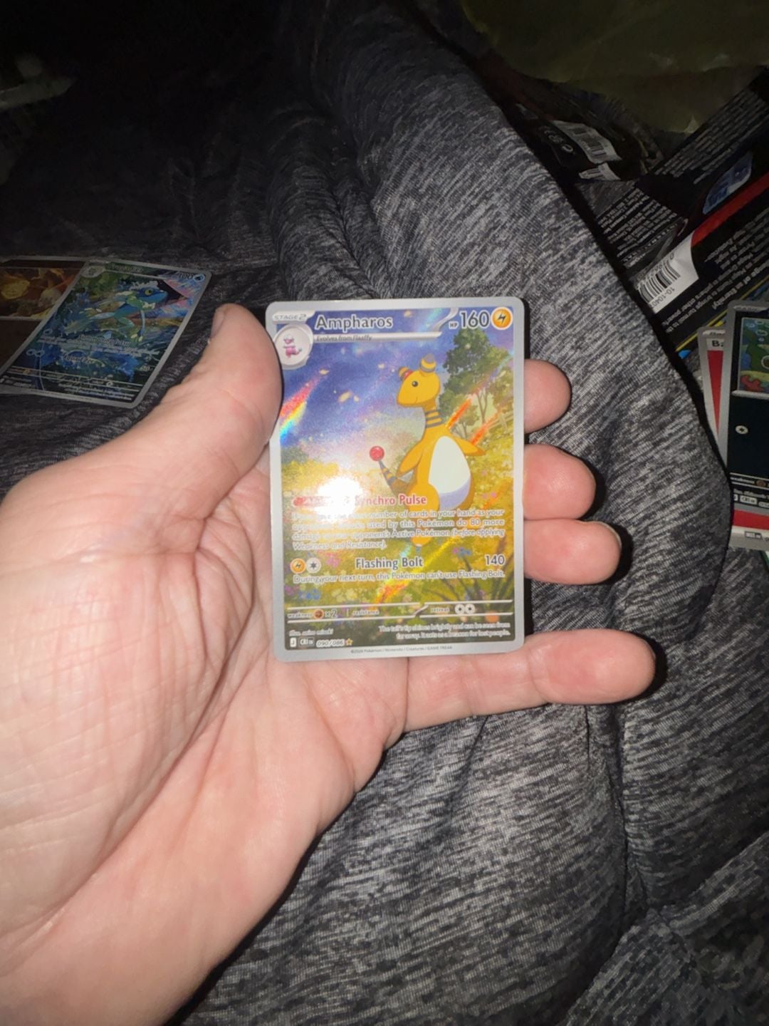 Pokemon Chaos Rising Ampharos 090/086 Illustration Rare Holo Trading Card 2