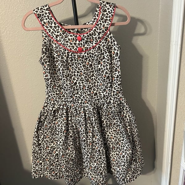 Voodoo Vixen Leopard and Rose Print Sleeveless Fit and Flare Dress