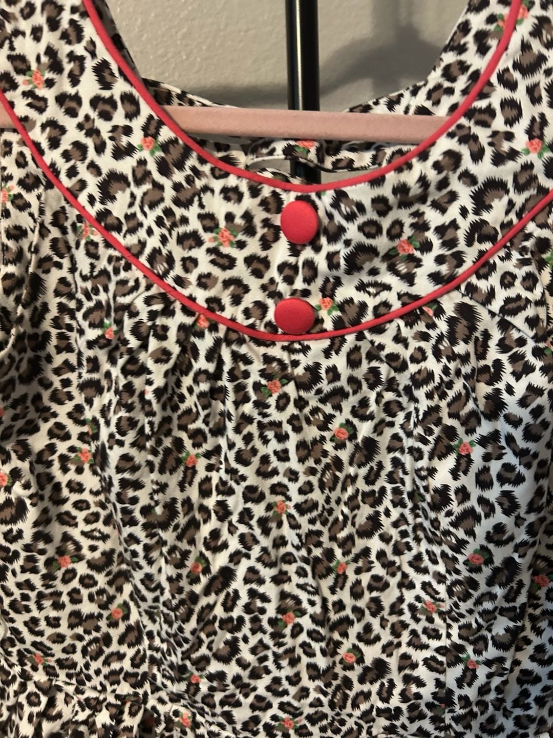 Voodoo Vixen Leopard and Rose Print Sleeveless Fit and Flare Dress 2