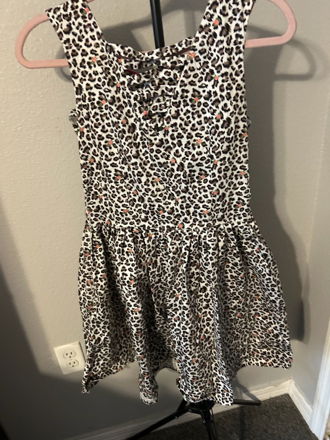 Voodoo Vixen Leopard and Rose Print Sleeveless Fit and Flare Dress 3