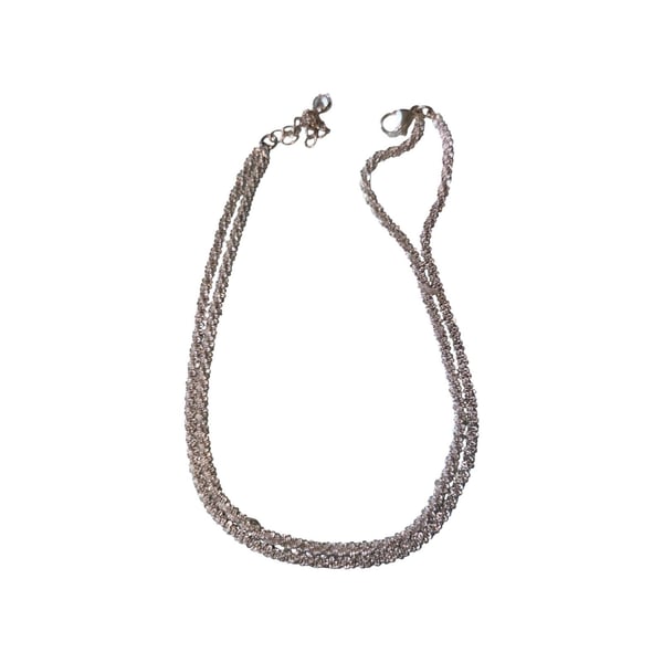 Vintage Italian Sterling Silver Multi-Strand Braided Rope Chain Necklace 11”