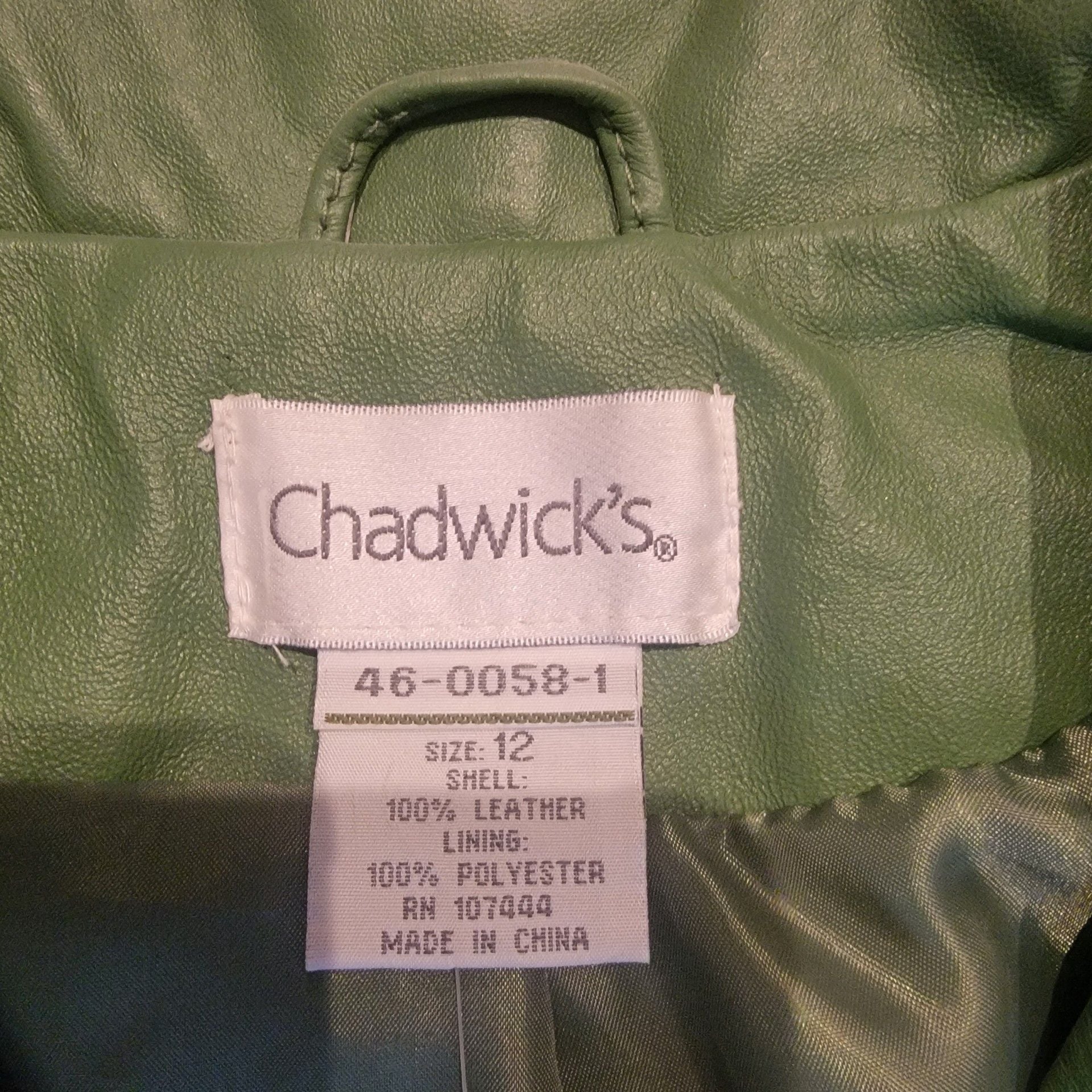 BRAND NEW Chadwicks Vintage Emerald Green Genuine 100% Leather 5