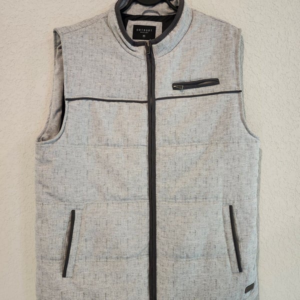Outpost Makers Men's Marled Woven Full Zip Quilted Vest