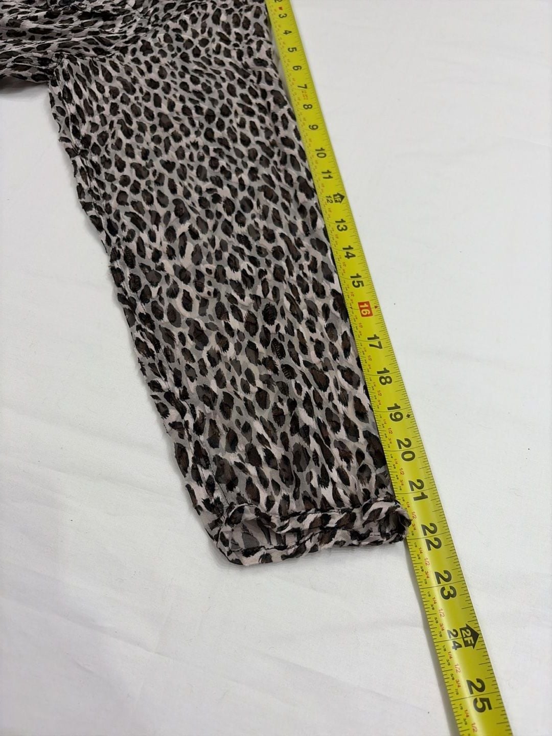Chico's Sheer Leopard Print Long Sleeve Button Down Blouse Size 2 7