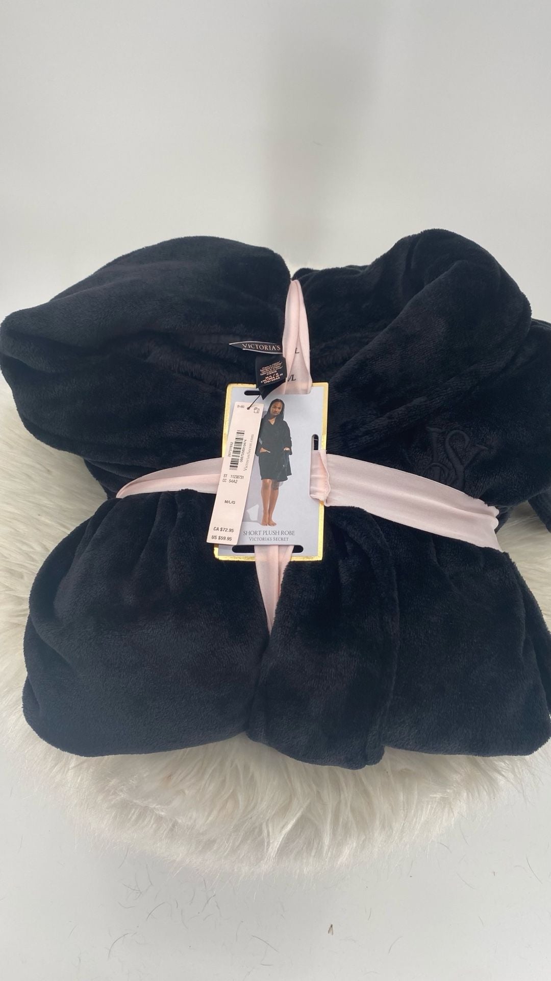 Victoria's Secret Short Plush Robe in Black 8
