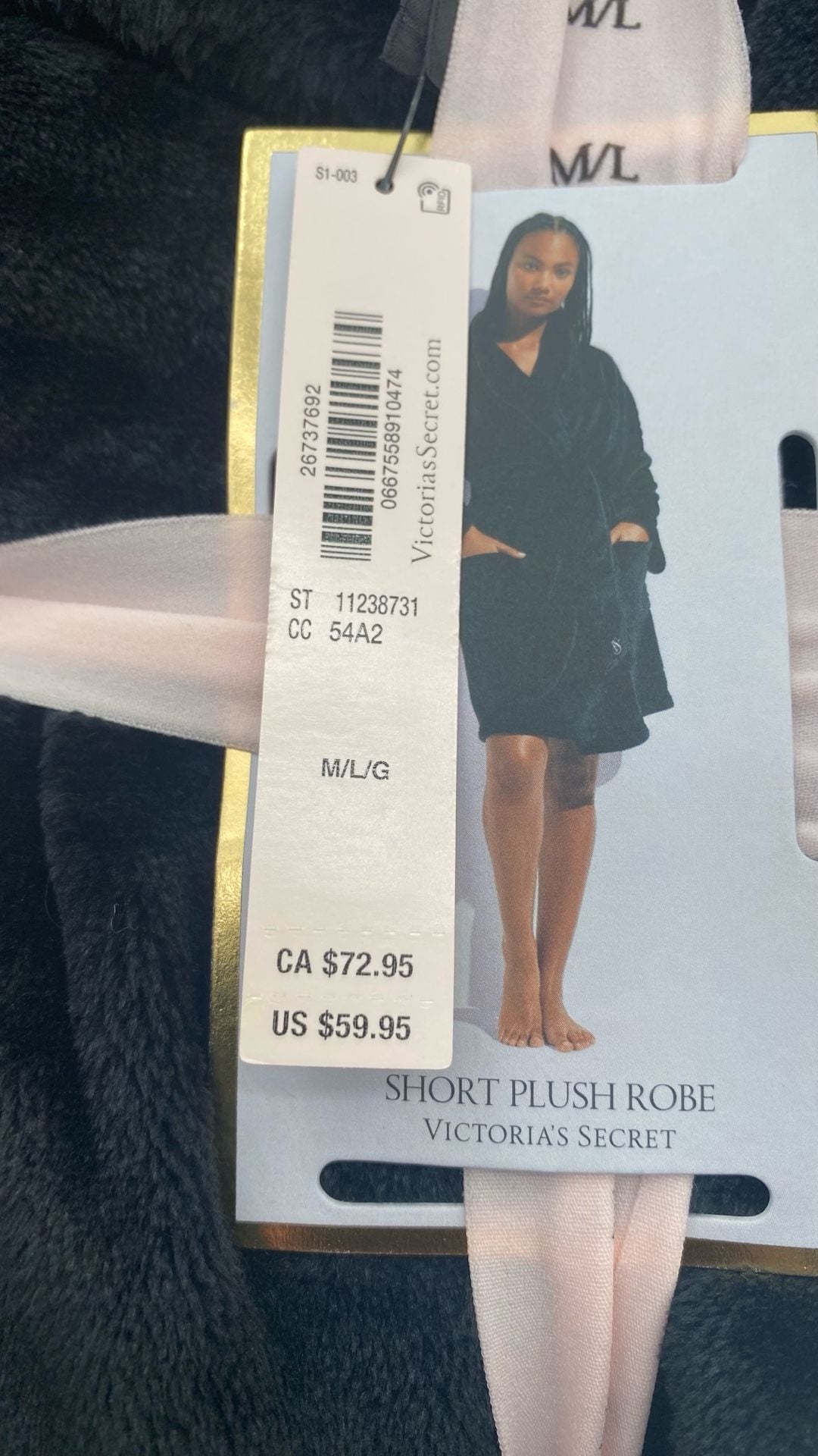 Victoria's Secret Short Plush Robe in Black 9