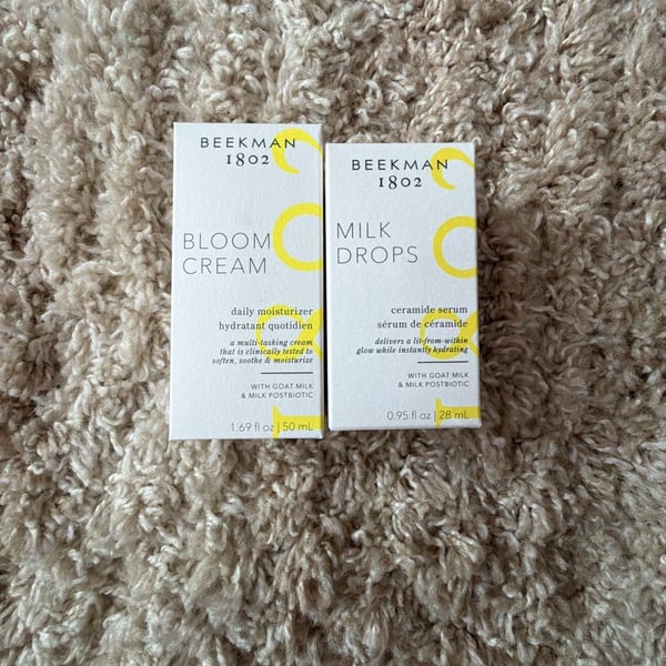 Beekman 1802 Bloom Cream Daily Moisturizer and Milk Drops Ceramide Serum Set