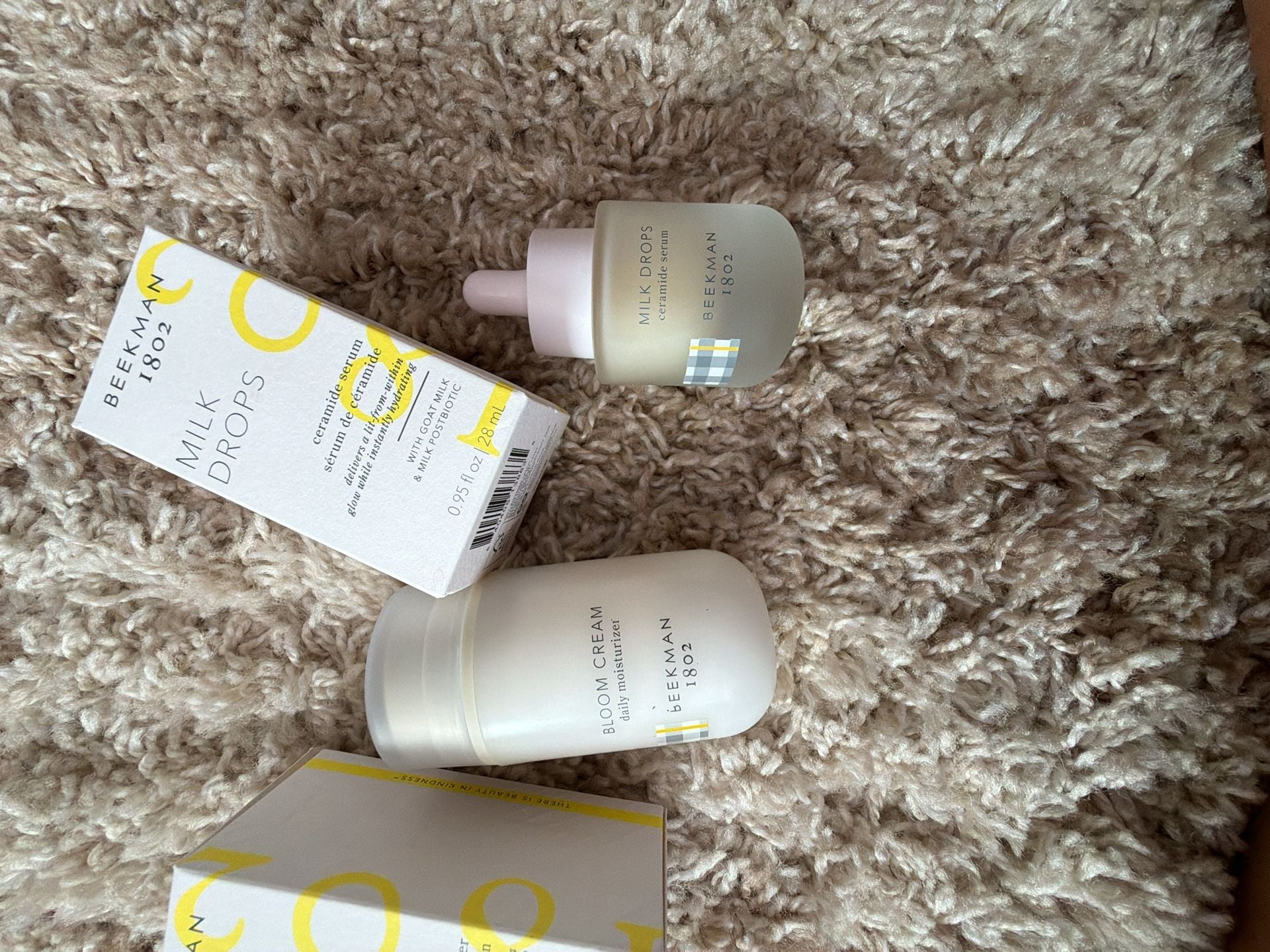 Beekman 1802 Bloom Cream Daily Moisturizer and Milk Drops Ceramide Serum Set 3