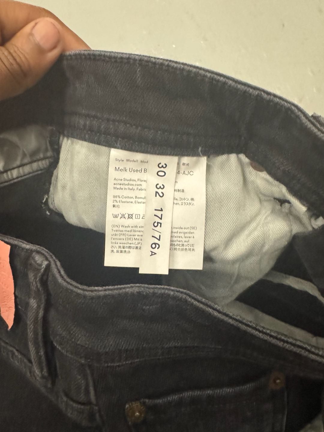 Acne Studios Blå Konst Melk Used Black Jeans 4