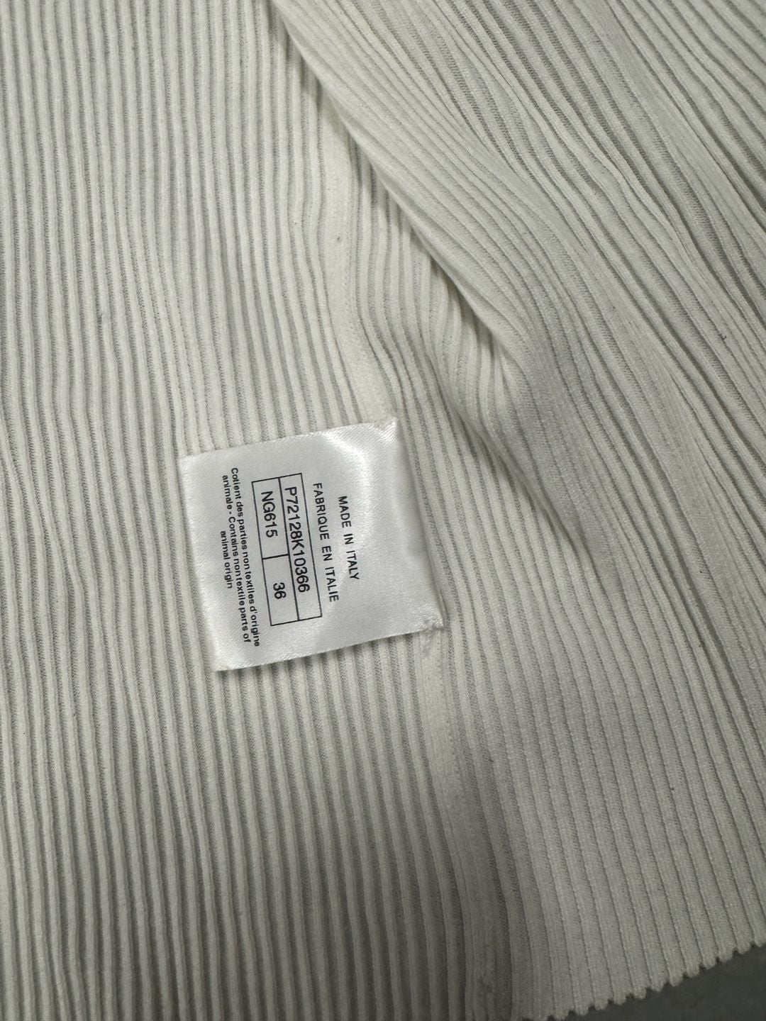 Chanel Ribbed Cotton Short Sleeve Button-Down Cardigan 3