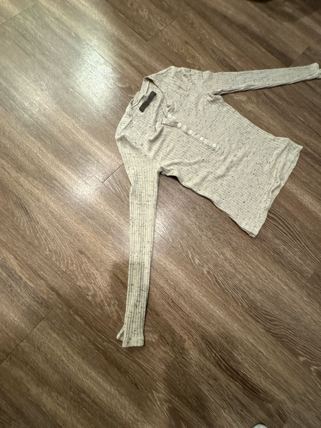 Enya Costa Ribbed Long Sleeve Henley Top 3