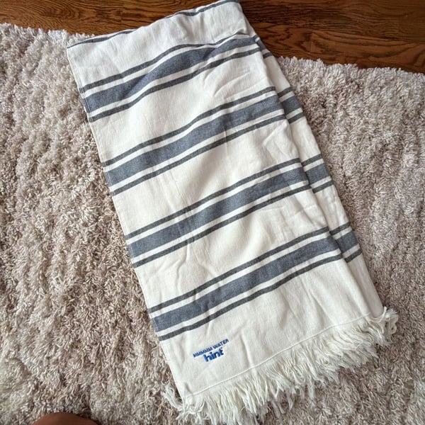 Hint Water Branded Turkish Style Fouta Beach Towel with Fringe