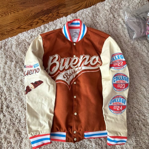 Kinder Bueno Basketball Graphic Varsity Bomber Jacket