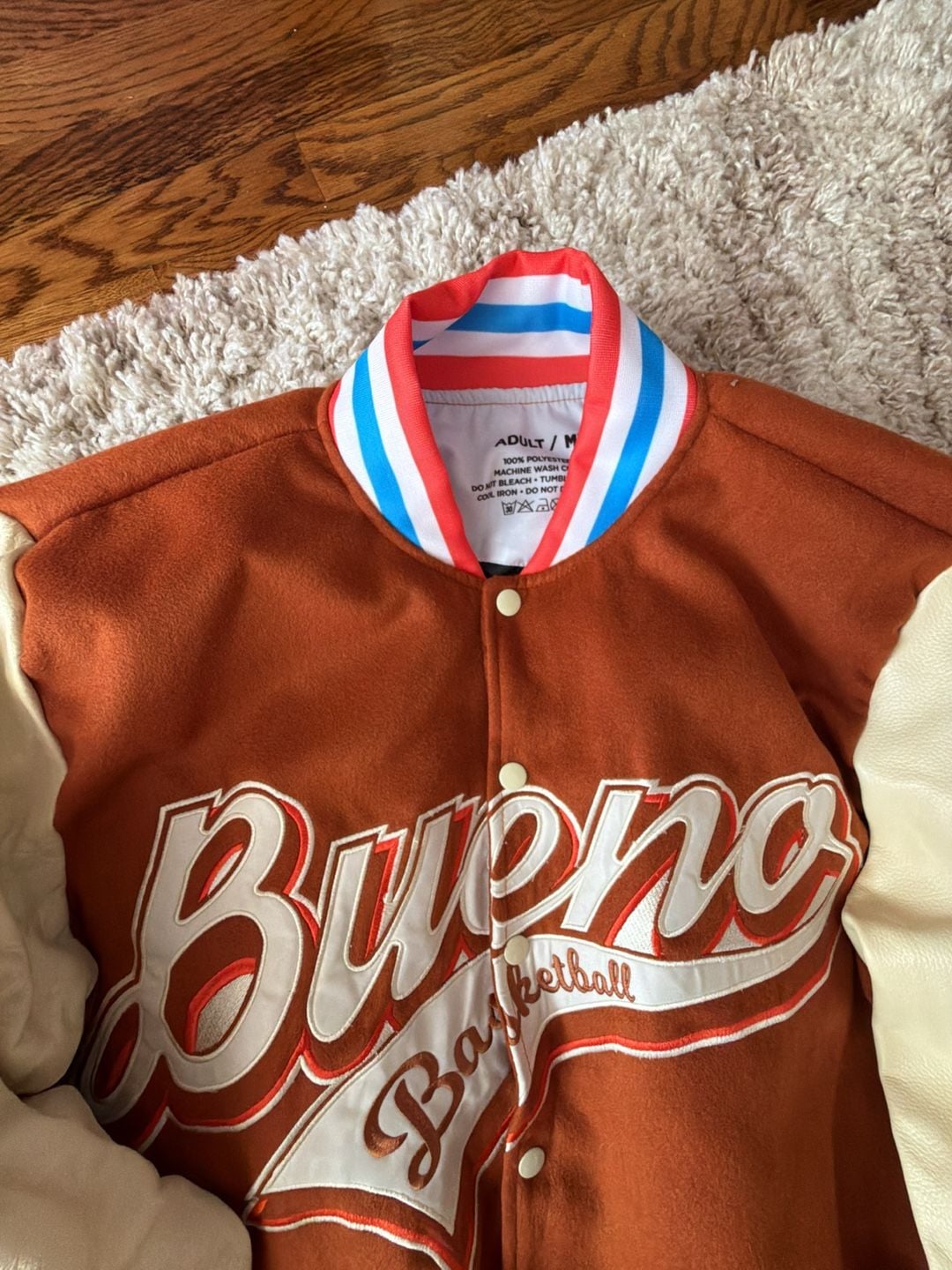 Kinder Bueno Basketball Graphic Varsity Bomber Jacket 3