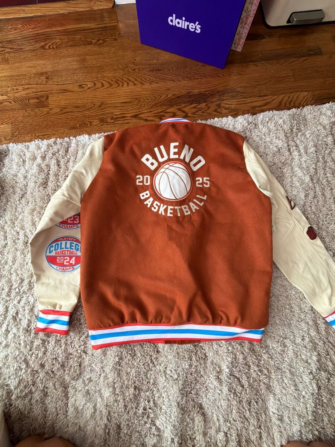 Kinder Bueno Basketball Graphic Varsity Bomber Jacket 4