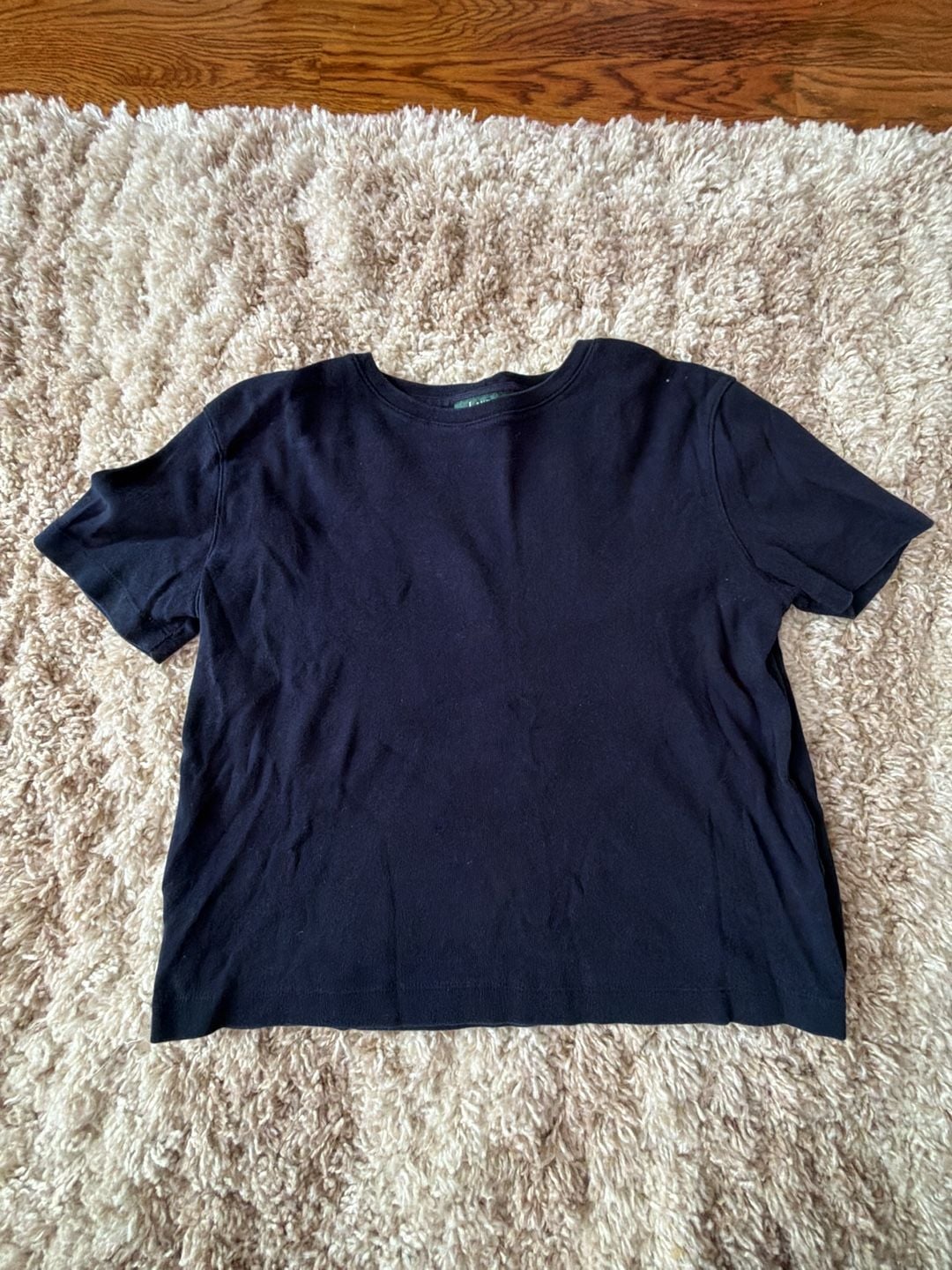 Lauren Ralph Lauren Petite Navy Blue Crewneck T-Shirt 1