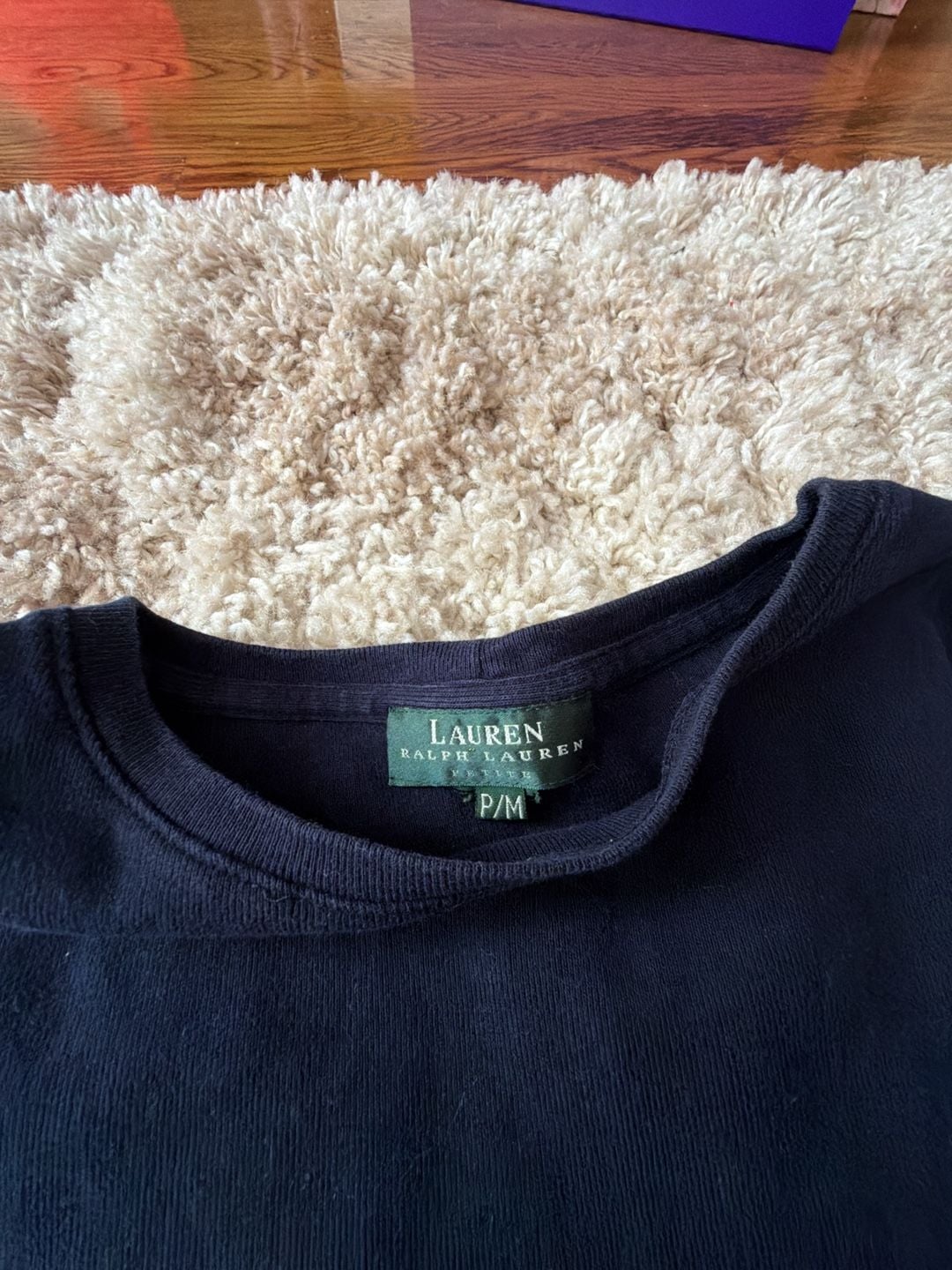 Lauren Ralph Lauren Petite Navy Blue Crewneck T-Shirt 2