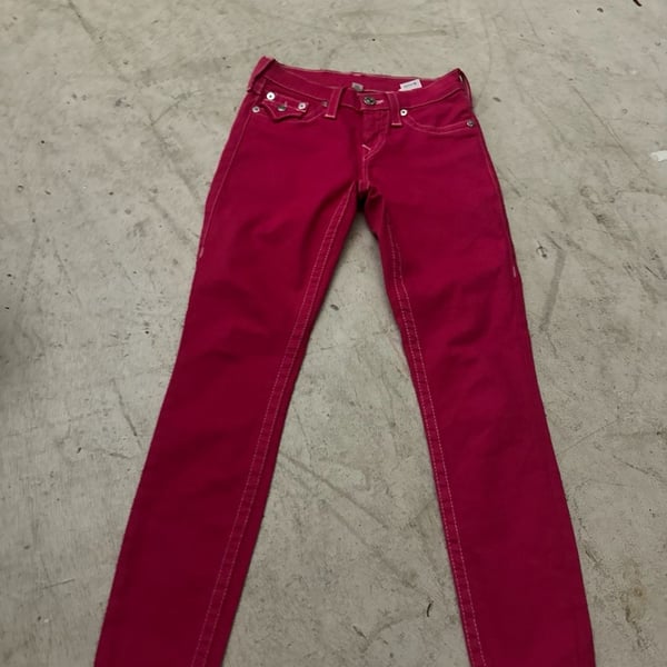 True Religion Women's Section Legging Skinny Jeans, Pink, Size 25