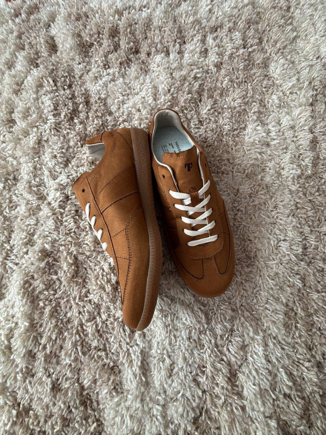 Thousand Fell Men's Military Cognac Suede-Touch Lace-Up Sneakers 1